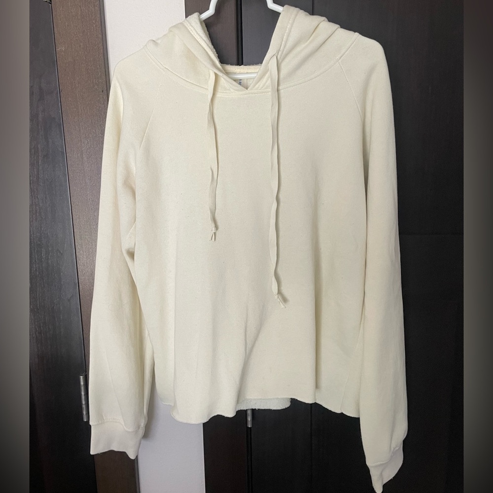 U.S. Apparel Women's Butter Yellow Raw Hem Hoodie Sweatshirt